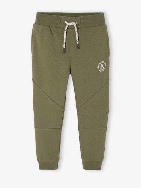 Pantalon jogging 'Athletic' garçon en molleton anthracite+chocolat+kaki - vertbaudet enfant 