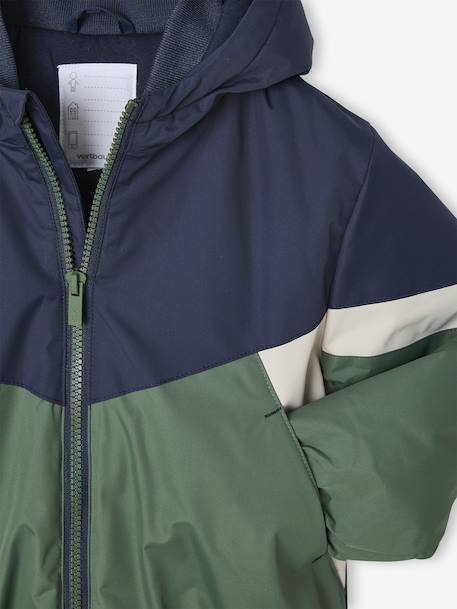 Colourblock Windcheater Jacket for Boys BEIGE DARK SOLID WITH DESIGN+green - vertbaudet enfant 