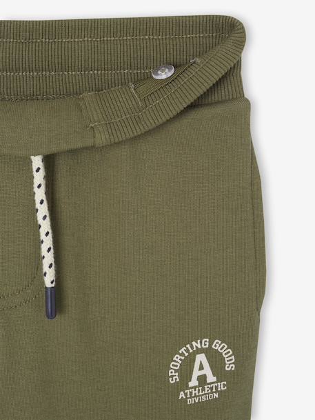 Athletic Joggers in Fleece for Boys anthracite+chocolate+khaki - vertbaudet enfant 
