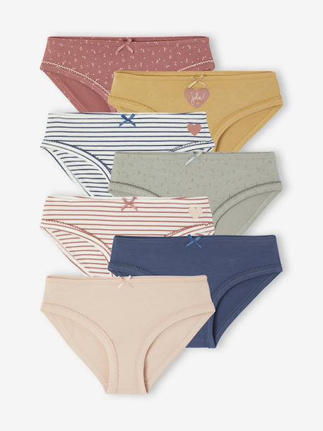 Pack of 7 Hearts Briefs for Girls rose - vertbaudet enfant 