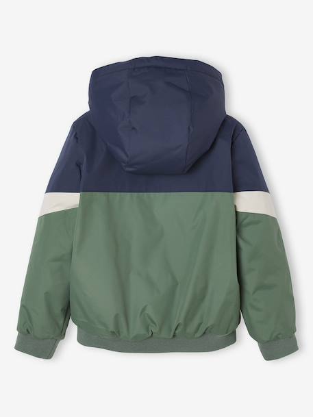 Colourblock Windcheater Jacket for Boys BEIGE DARK SOLID WITH DESIGN+green - vertbaudet enfant 