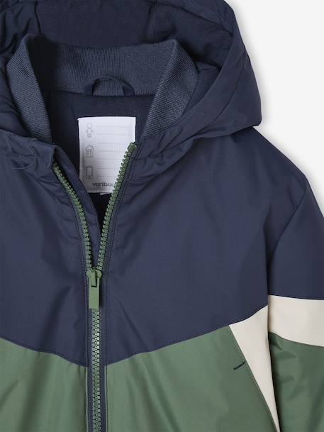 Blouson coupe-vent garçon colorblock COLORBLOCK CHAMOIS+vert - vertbaudet enfant 