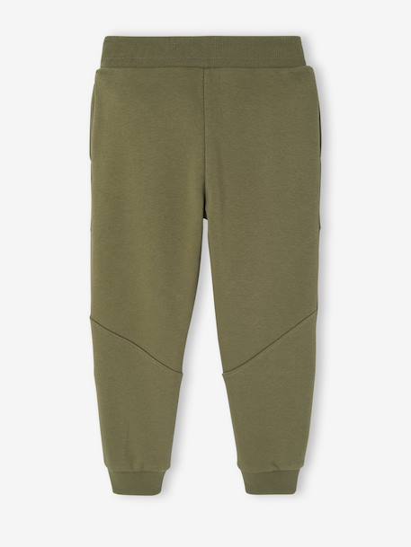 Athletic Joggers in Fleece for Boys anthracite+chocolate+khaki - vertbaudet enfant 