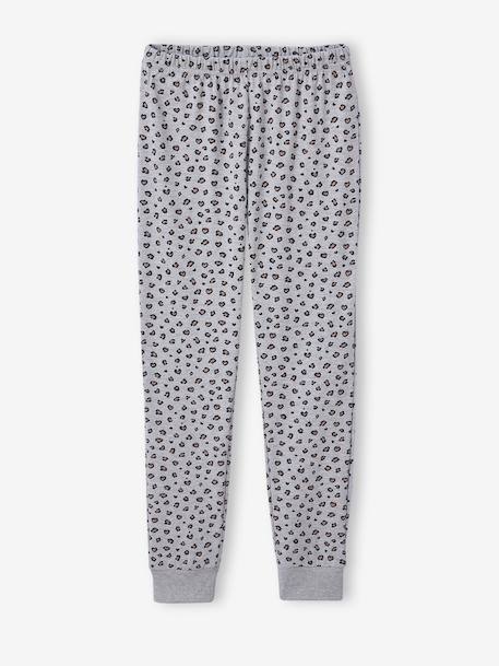 Pack of 2 Leopard & Polka Dot Pyjamas for Girls marl grey - vertbaudet enfant 