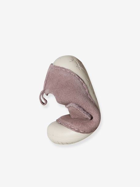 Soft Pram Shoes with Hook-&-Loop Strap for Babies gold+old rose - vertbaudet enfant 