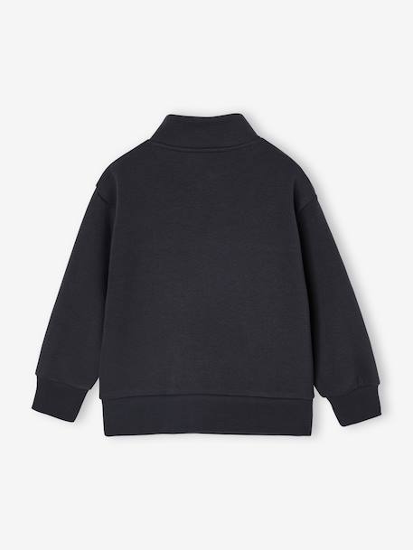 Sweat col camionneur sport garçon motif basket sur manche anthracite+noisette - vertbaudet enfant 
