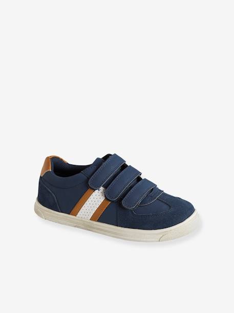 Tennis enfant garçon synthétique à scratchs marron+NAVY - vertbaudet enfant 