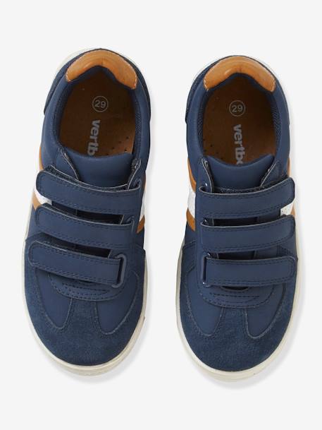 Tennis enfant garçon synthétique à scratchs marron+NAVY - vertbaudet enfant 
