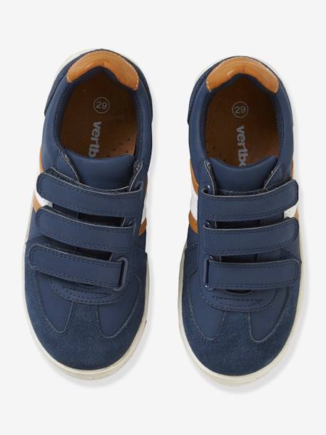 Trainers with Touch-Fastening Tab for Boys Dark Blue+White/Navy - vertbaudet enfant 