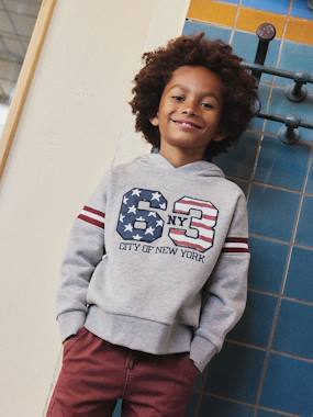 Sweat à capuche print devant garçon - vertbaudet enfant Garçon-Pull, gilet, sweat-Sweat-Sweat à capuche print devant garçon