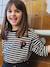 T-shirt fille rayé patch et noeud fantaisie manches longues rayé marine - vertbaudet enfant 