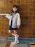 Dual-Fabric Bomber Jacket with Sherpa Sleeves for Girls marl grey - vertbaudet enfant 