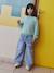 Embroidered Wide Leg Jeans with Fancy Motifs for Girls light blue - vertbaudet enfant 