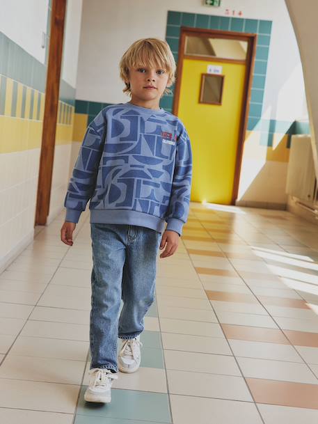 All-Over Print Sweatshirt for Boys, HAPPY LA printed blue - vertbaudet enfant 