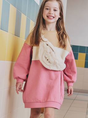 -Robe molleton colorblock fille