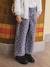 Pantalon fille large motifs fantaisie bleu foncé+denim gris - vertbaudet enfant 