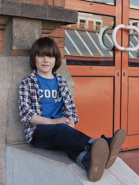 T-Shirt with Print on the Front for Boys blue - vertbaudet enfant 