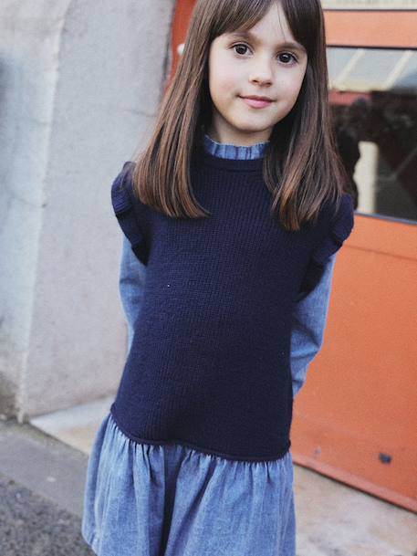 2-in-1 Dress for Girls navy blue - vertbaudet enfant 