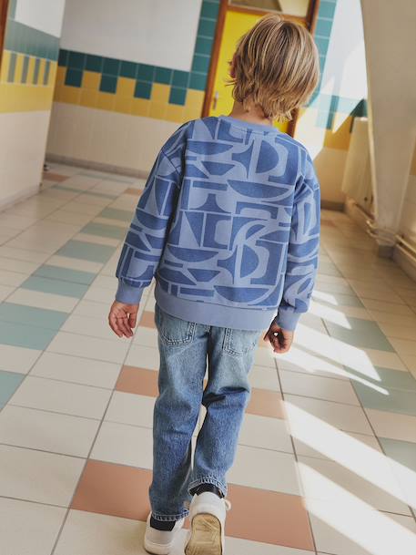 All-Over Print Sweatshirt for Boys, HAPPY LA printed blue - vertbaudet enfant 