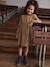 Cotton Gauze Dress with Fancy Bows for Girls ecru+olive - vertbaudet enfant 