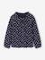 T-shirt fantaisie col élastiqué volanté fille écru+marine - vertbaudet enfant 