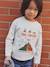 Printed Long-Sleeved T-Shirt with Details in Relief, for Boys marl white+pecan nut - vertbaudet enfant 