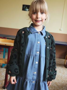 Fille-Gilet fille motif maille mousseuse