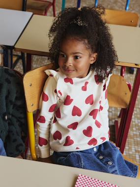Fille-Pull, gilet, sweat-Sweat-Sweat à volants fille détails fantaisie