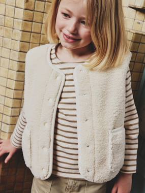 -Gilet fille sans manches en sherpa 