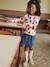 Jupe en jean fille poches coeur denim bleached+denim brut - vertbaudet enfant 
