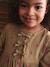 Cotton Gauze Dress with Fancy Bows for Girls ecru+olive - vertbaudet enfant 