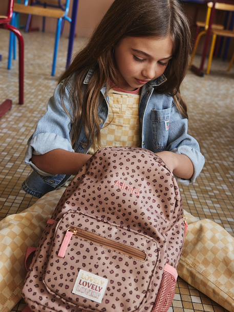 Sac à dos maternelle personnalisable imprimé léopard beige - vertbaudet enfant 