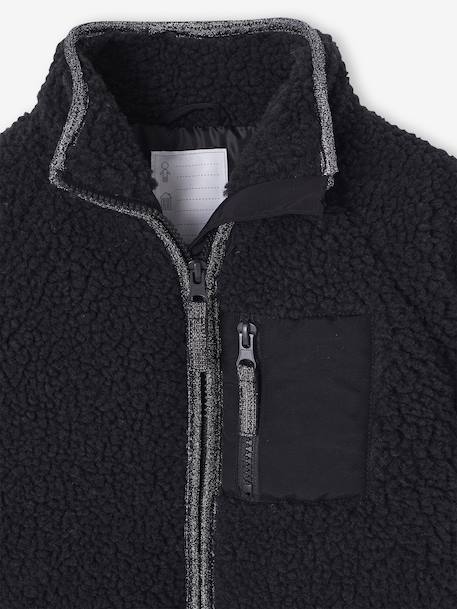 Sherpa Jacket for Girls anthracite+vanilla - vertbaudet enfant 