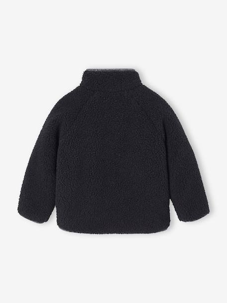 Sherpa Jacket for Girls anthracite+vanilla - vertbaudet enfant 