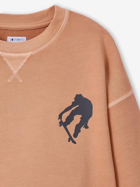 Pack of 2 Plain Long-Sleeved Sweatshirts for Boys, JONEN caramel - vertbaudet enfant 