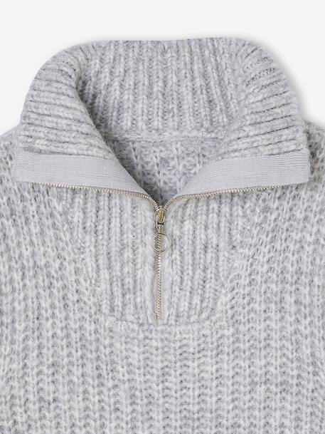 Sleeveless Trucker Jumper for Girls, JONEN marl grey - vertbaudet enfant 