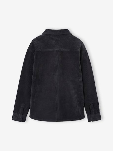 Reversible Flannel & Velour Shirt for Boys, JONEN anthracite - vertbaudet enfant 