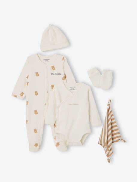 Ensemble naissance 6 pièces avec valisette maternité écru - vertbaudet enfant 