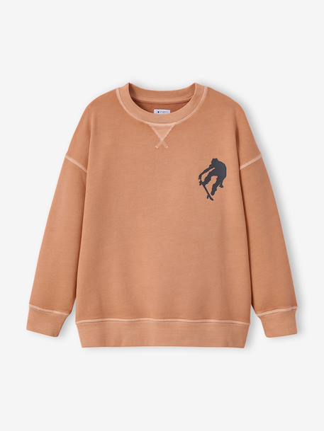 Pack of 2 Plain Long-Sleeved Sweatshirts for Boys, JONEN caramel - vertbaudet enfant 