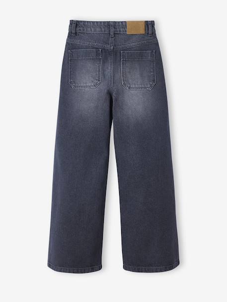 Jean large poches charpentier fille bleu moyen+denim gris - vertbaudet enfant 