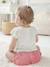 T-Shirt with Fancy Gingham Pocket, for Babies ecru - vertbaudet enfant 