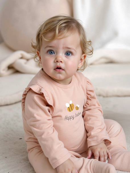 Pack of 2 bee sleepsuits rose - vertbaudet enfant 