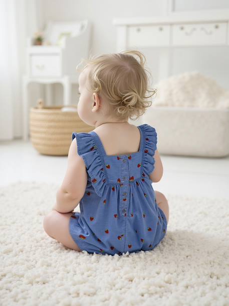 Lightweight Denim Playsuit for Babies double stone - vertbaudet enfant 