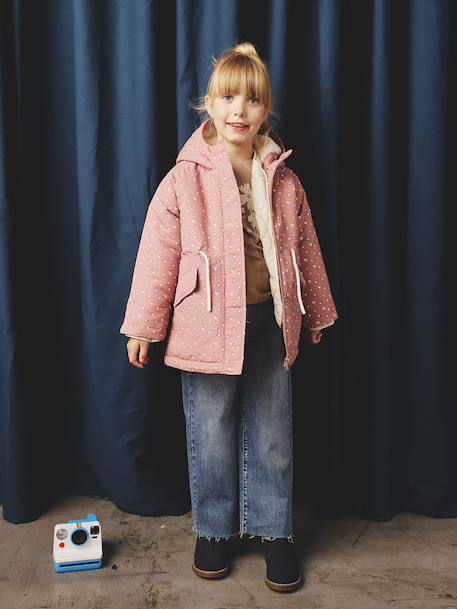 Hooded 3-in-1 Parka + Lightweight Jacket for Girls dusky pink+navy blue - vertbaudet enfant 