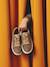 Baskets enfant fille en cuir à lacets beige imprimé+or - vertbaudet enfant 