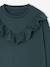 Fleece Dress with Frill for Girls ecru+emerald green+vanilla - vertbaudet enfant 