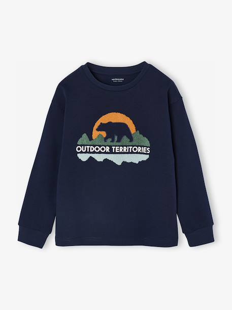 T-Shirt with Bouclé Motif for Boys navy blue - vertbaudet enfant 