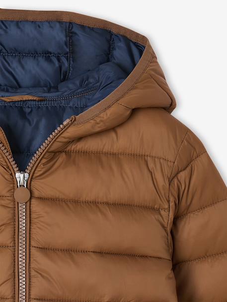 Light Padded Jacket with Hood for Boys black+emerald green+hazel+medium blue+navy blue+olive+pecan nut+red - vertbaudet enfant 