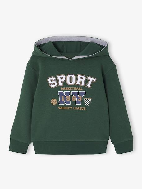Ensemble Sport Garçon Sweat Capuche imprimé + Jogging Uni bleu pétrole+lichen - vertbaudet enfant 