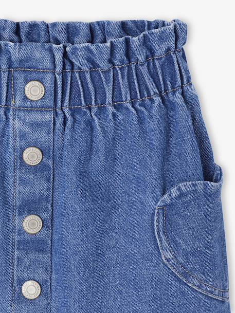 Denim Skirt with Heart Pocket for Girls bleached denim+brut denim - vertbaudet enfant 